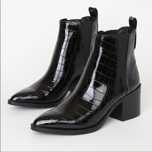 Steve Madden Audience black crocodile embossed Chelsea boot